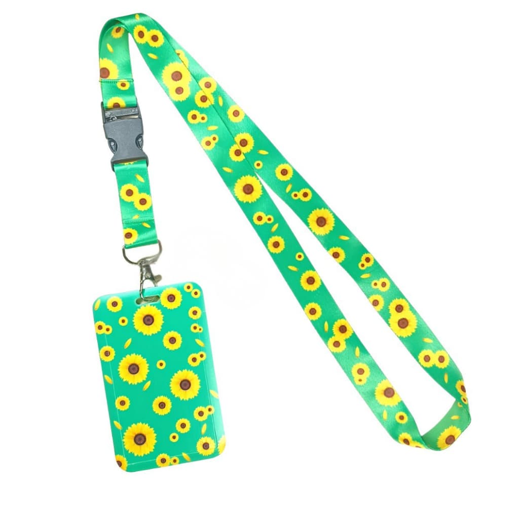 Conjunto Cordão Identificação C/ Porta Crachá Girassol Doença Oculta Autismo Surdez PCD TEA