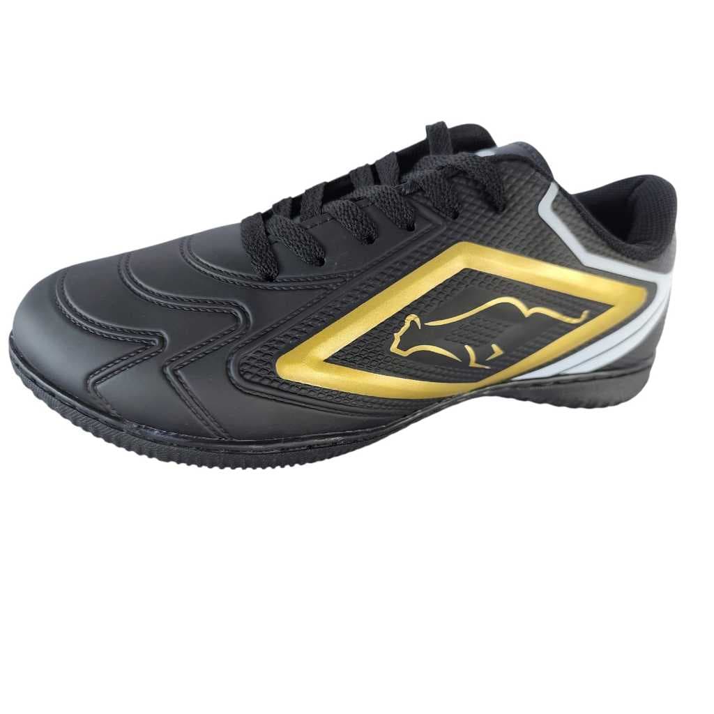 CHUTEIRA TENIS FUTSAL GEP08 PTO/OURO QUADRA SALAO ESPORTE