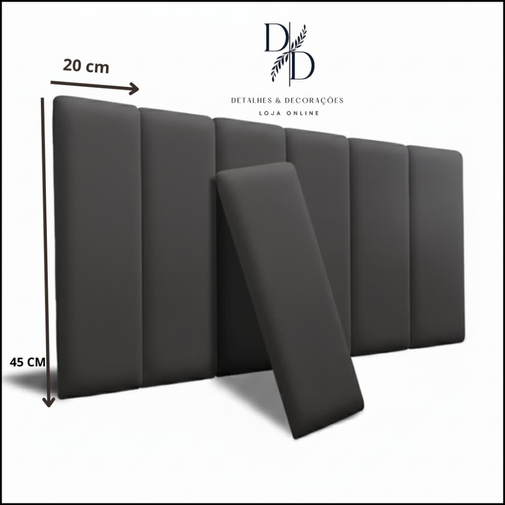 Cabeceira de Cama Box Adesiva 45x20 Estofada em Modulos - Luxo e Praticidade - Envio Imediato