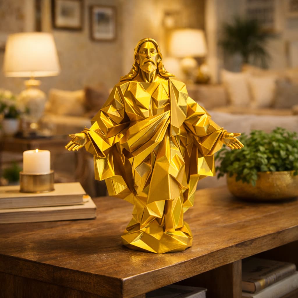 Imagem de Jesus Cristo Decorativa – Peça Religiosa Moderna e Elegante