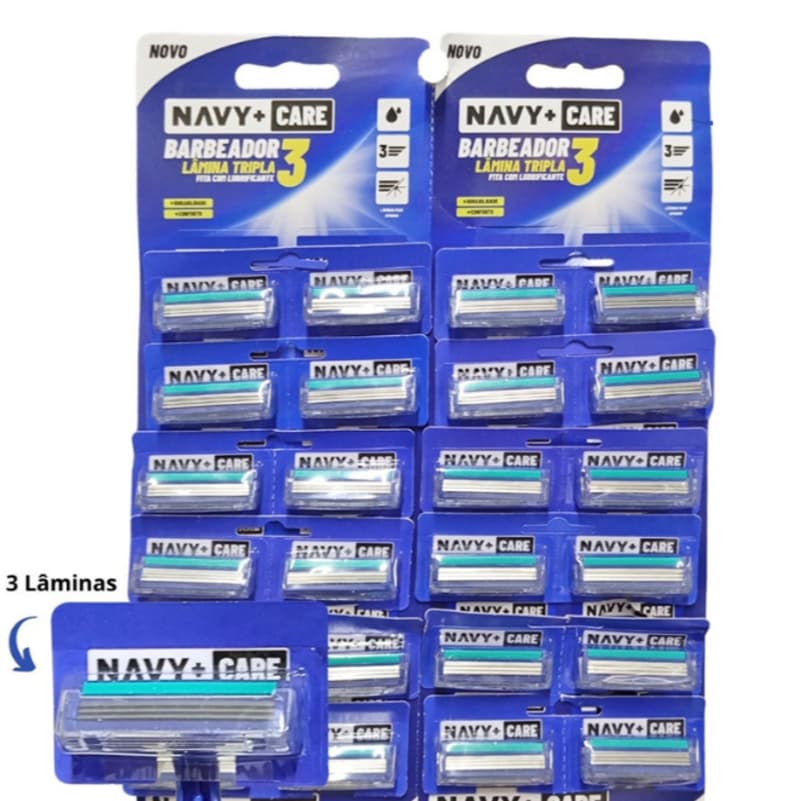 Kits 12 / 24  Aparelho De Barbear Barbeador Descartável Com 3 Lâminas