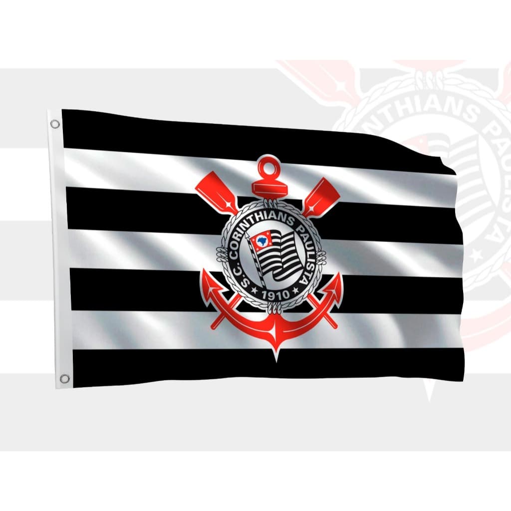 Bandeira Corinthians Malha Helanca 1.50m x 1,00m