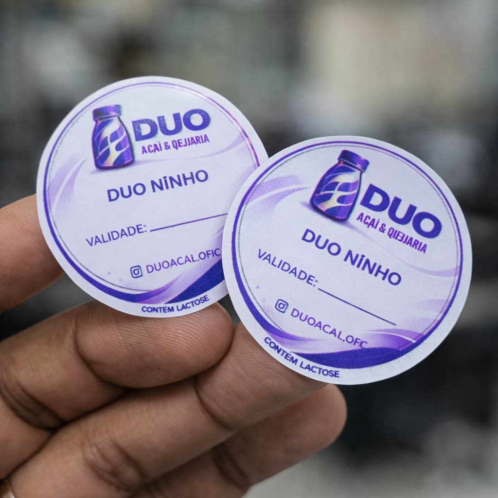Kit Etiquetas Adesivas Personalizados Vinil Plotado 5x5