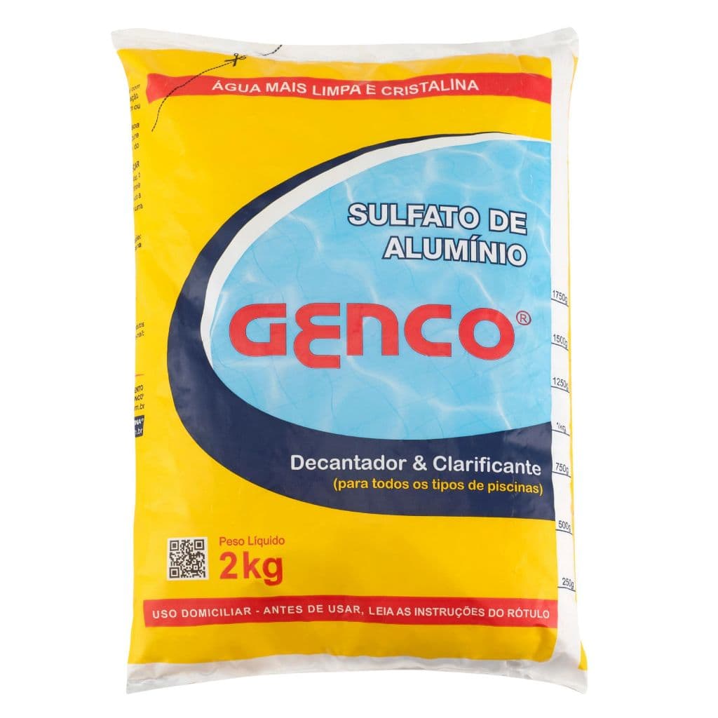 SULFATO DE ALUMINIO DECANTADOR CLARIFICANTE GENCO 2KG PISCINA