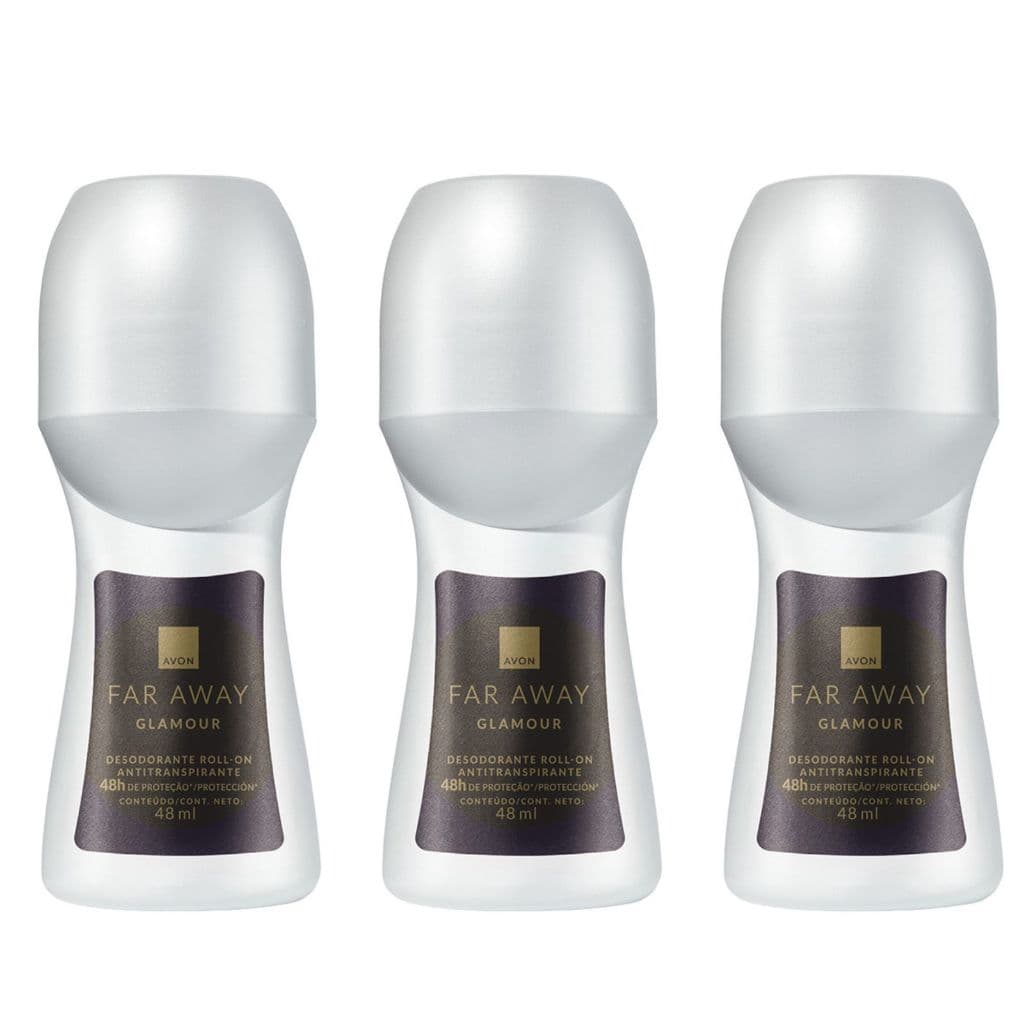 Roll On Avon Far Away Glamour Kit com 3/5/9 unidades (48 ml)- PRODUTO ORIGINAL