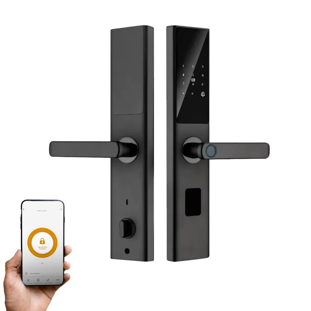 Fechadura Digital WiFi Tuya Biometria Senha Cartão App Controle Pelo Celular Completa
