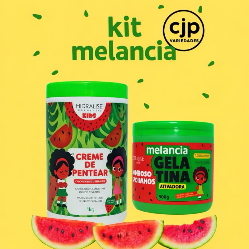 Kit Hidralise Kids Gelatina + Creme de Pentear 1kg Infantil Cachos Definidos Hidratação