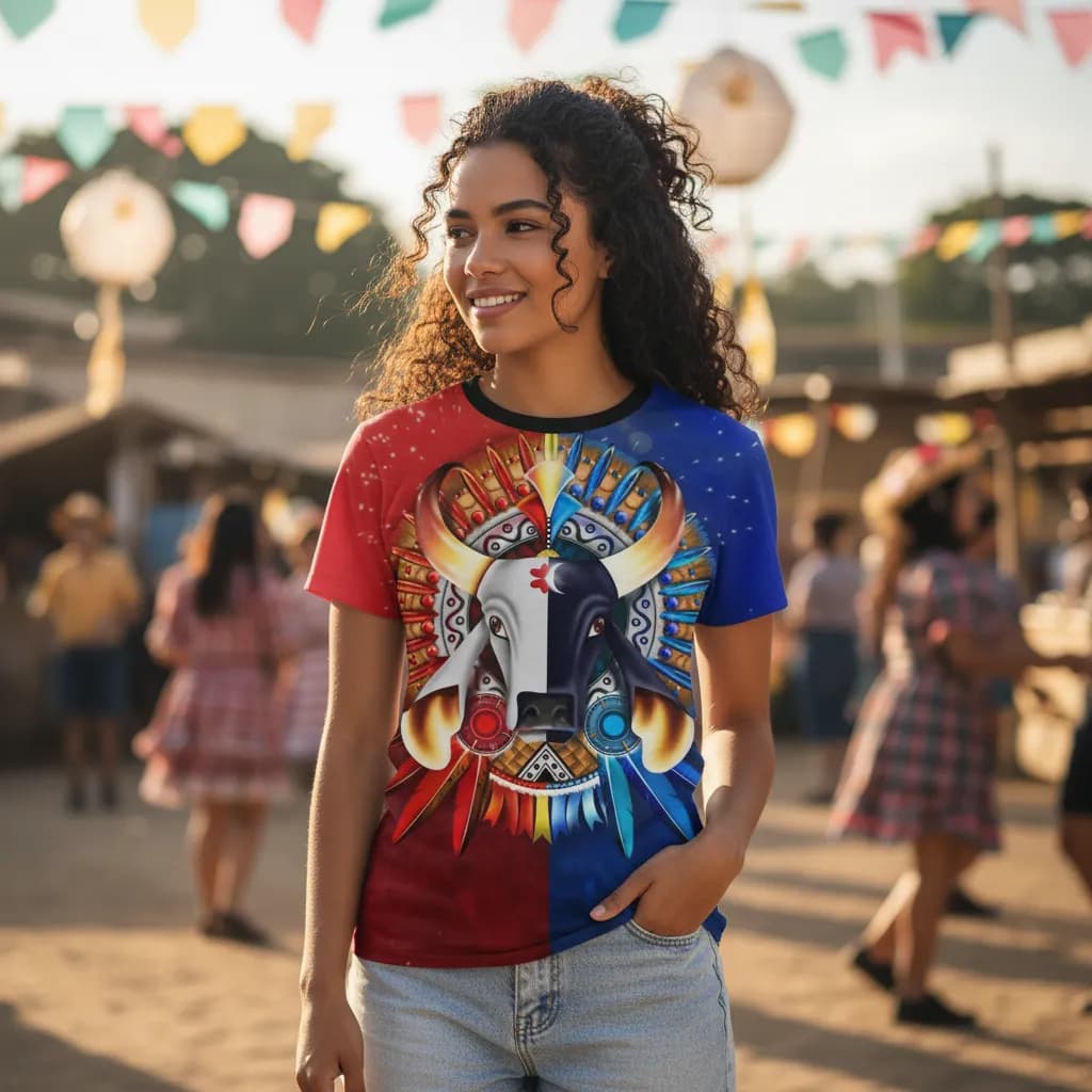 Camisa Festival Parintins Caprichoso E Garantido Camisa Feminina T-shirts