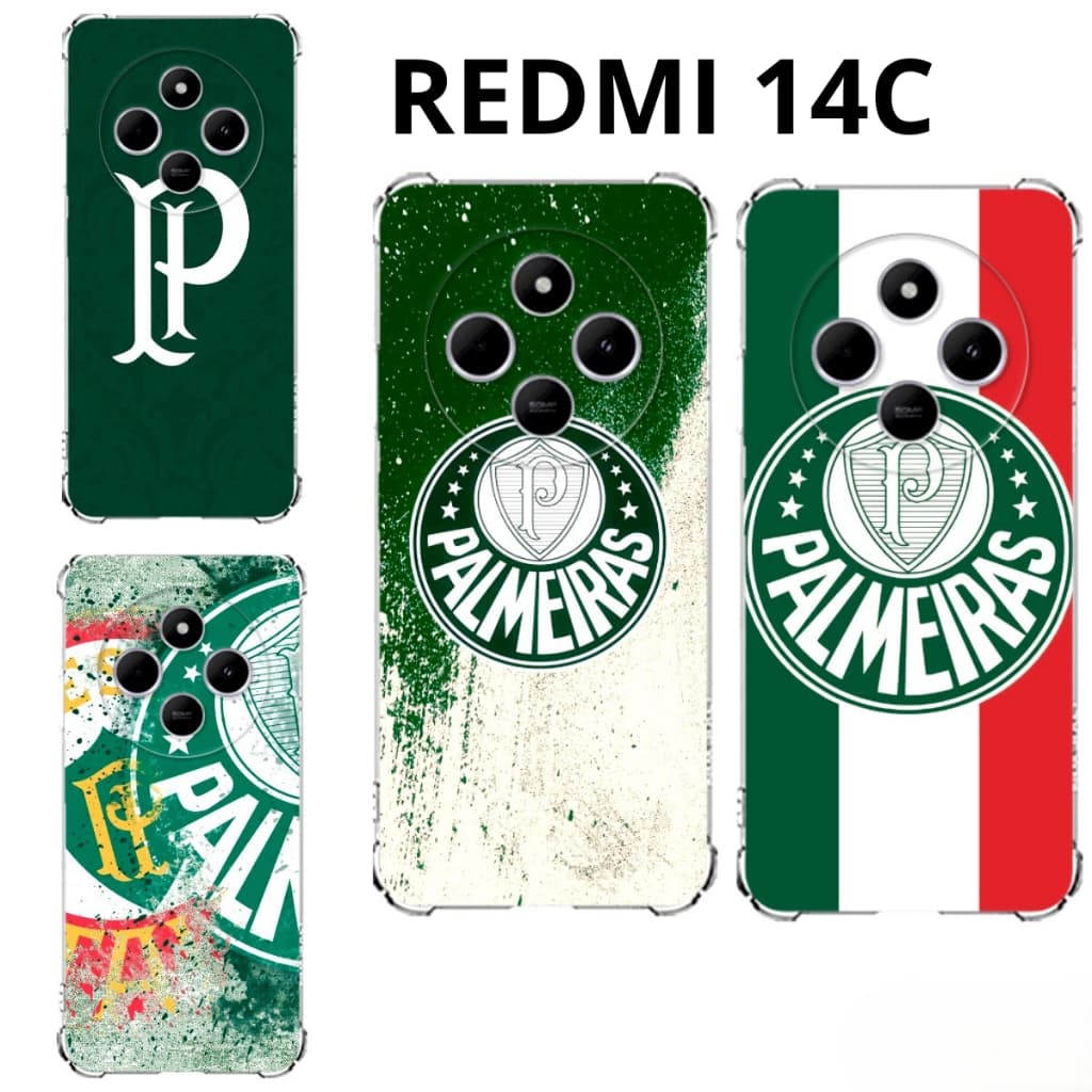 COMPATÍVEL REDMI 14C  Capa Inspirada no Verdão Alviverde Capinha Case TPU Time Palmeiras