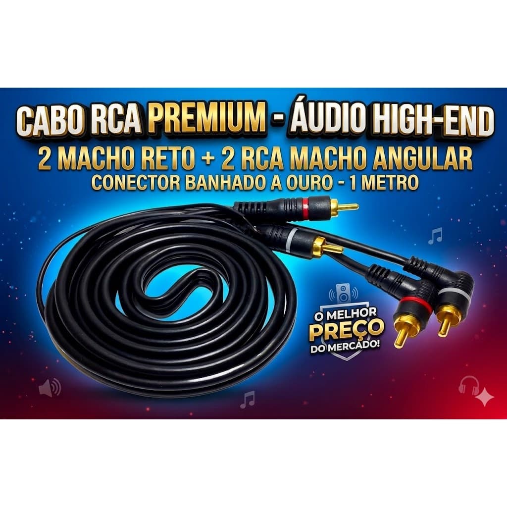 Cabo RCA 1 Metro Blindado Som Automotivo VFA Automotive Top