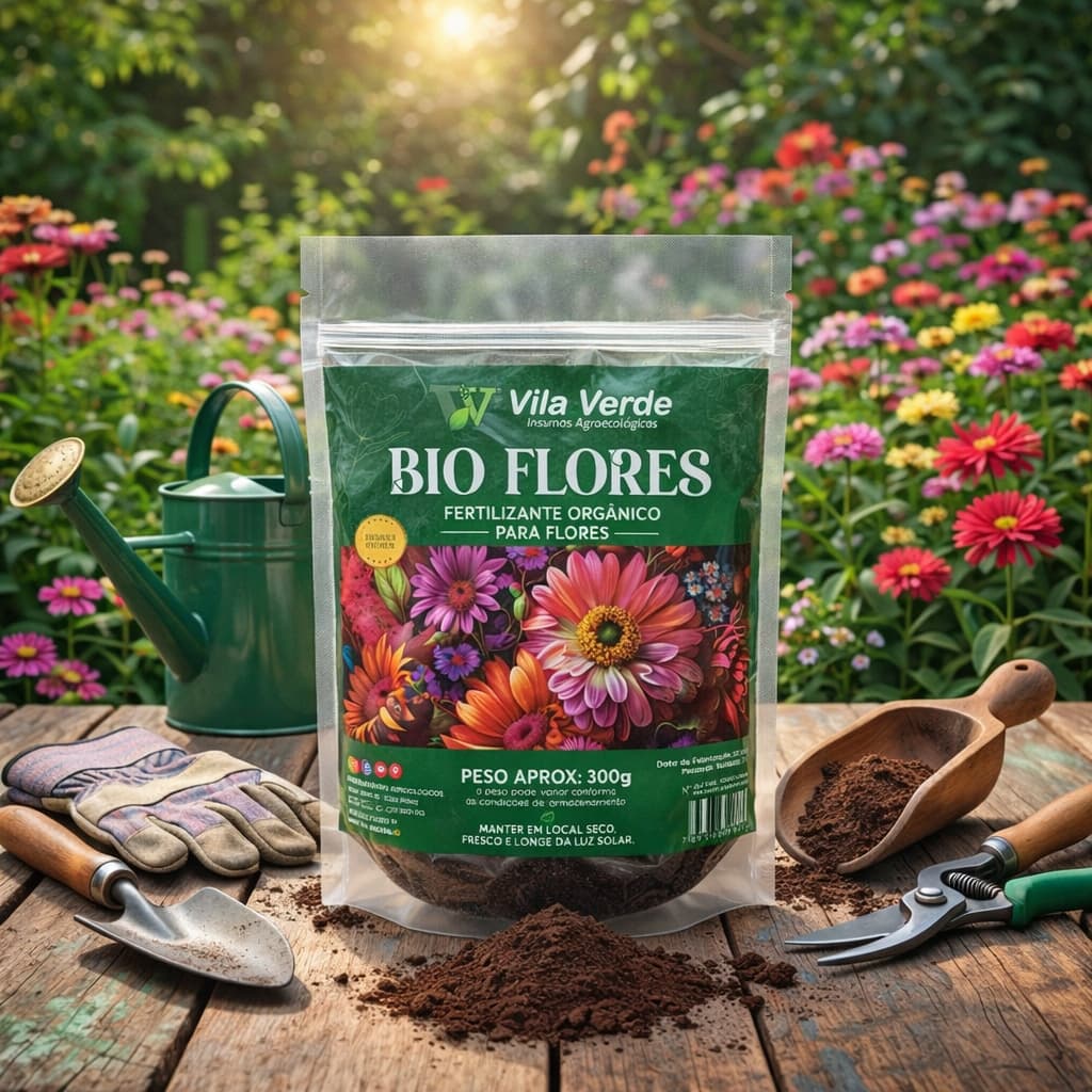 BioFlores Fertilizante Orgânico Para Flores zip 300g