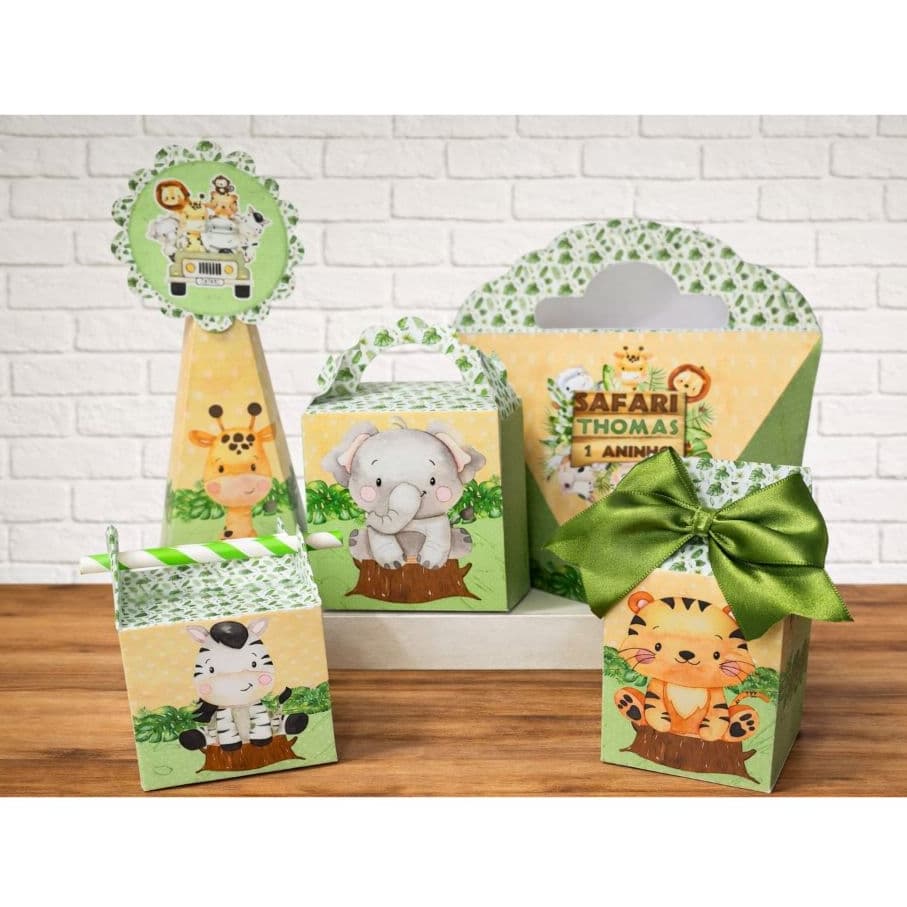 PEGUE E MONTE Kit personalizado Safari menino l Lembrancinhas Festas l Fazemos todos os temas