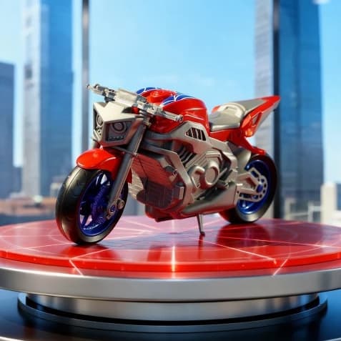 Moto de Brinquedo Spider Sport Homem - Aranha | Tamanho Grande | 32cm | Com Pé de Apoio | QUEEN SHOP