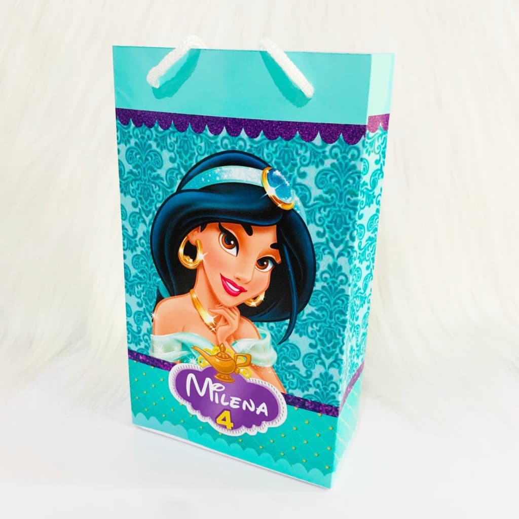 Sacolinha Personalizada Princesa Jasmine Lembrancinha Festa Infantil Sacolinha Surpresa Aniversário Personalizada