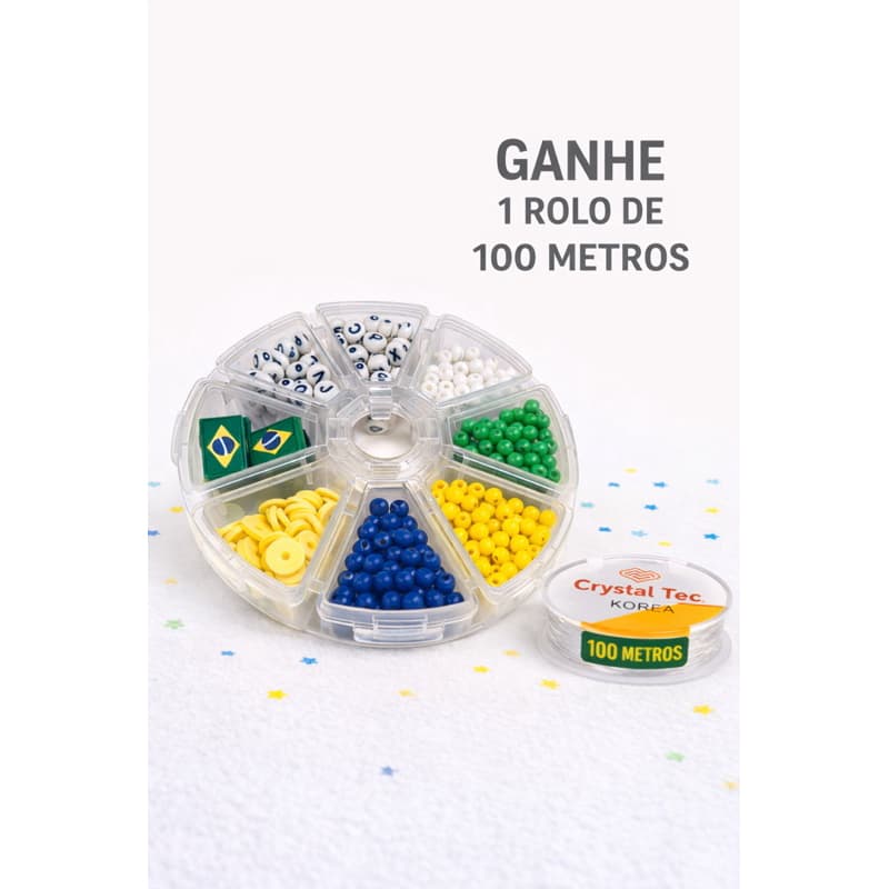 Kit Montagem Pulseiras Coloridas 870 Peças + Fio Silicone