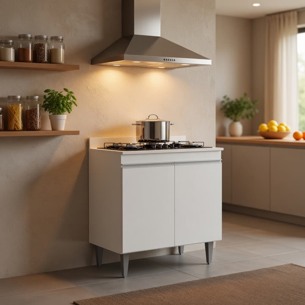 🔥PROMOÇÃO🔥Balcão Gabinete para Cooktop 80cm Ellen | Cozinha Planejada e Prática