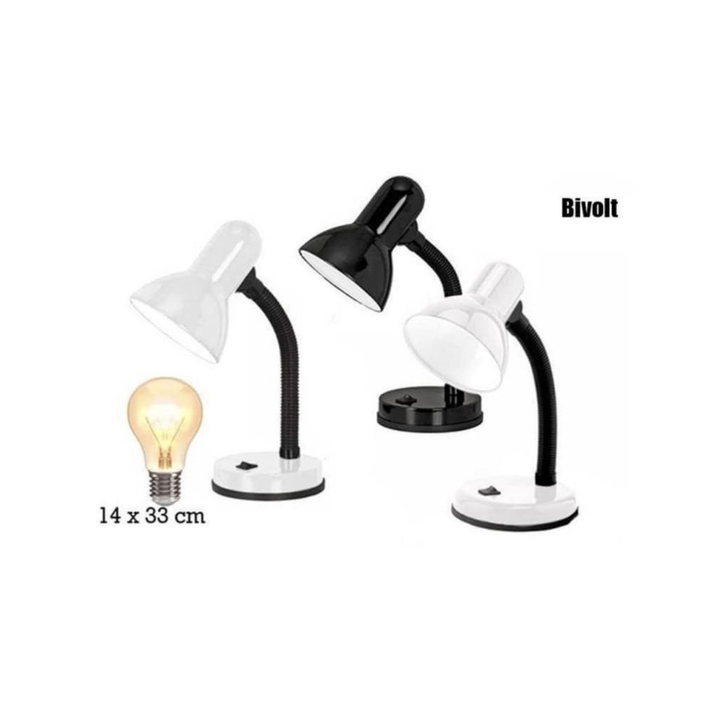 Luminária de Mesa LED Bivolt Flexível para Estudo e Escritório