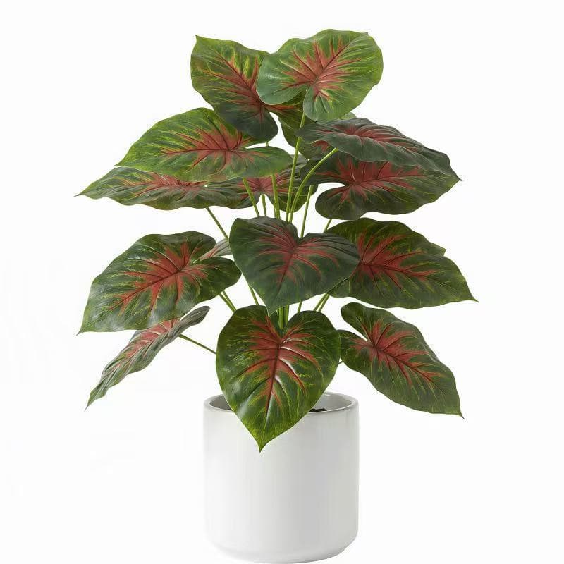 Planta artificial 80cm 24 folhas decoração casa sala folhagem tropical grande sem vaso