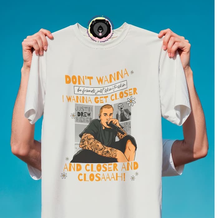 Camisa Justin Bieber Swag Daises FanArt Personalizada Speed Demon Yukon Blusa Algodão It’s Not Cloking To You Bieber