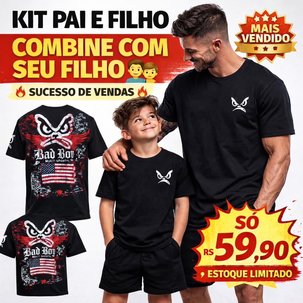 👉 Kit Pai e Filho Camiseta Combinando Tal Pai Tal Filho Roupa Família Camisa Masculina Infantil Estampada Preta