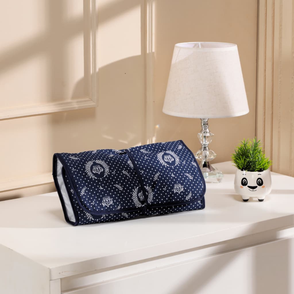 Trocador de Fralda Portátil Bebê Bebe Impermeável Dobrável com Tecido Estampado 100% Algodão