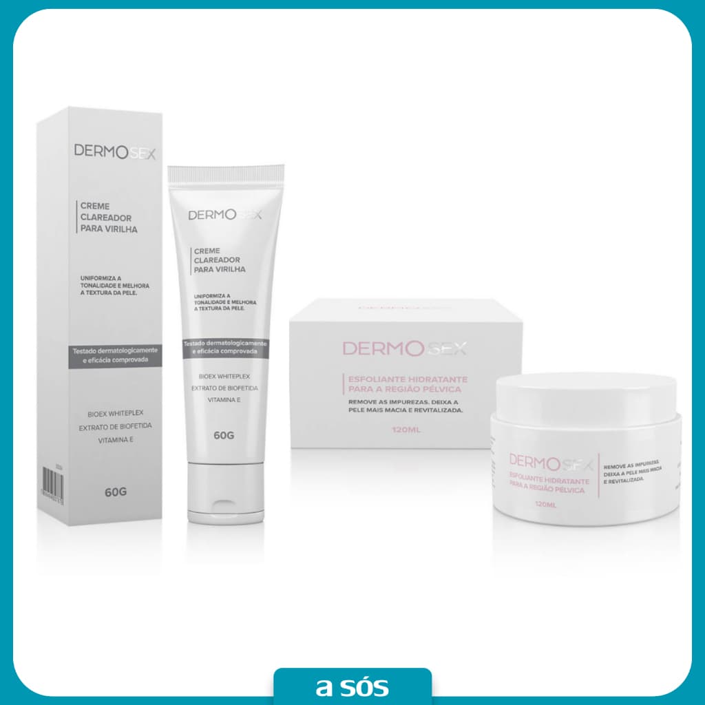Kit Clareamento Íntimo Esfoliante + Creme Clareador Dermosex