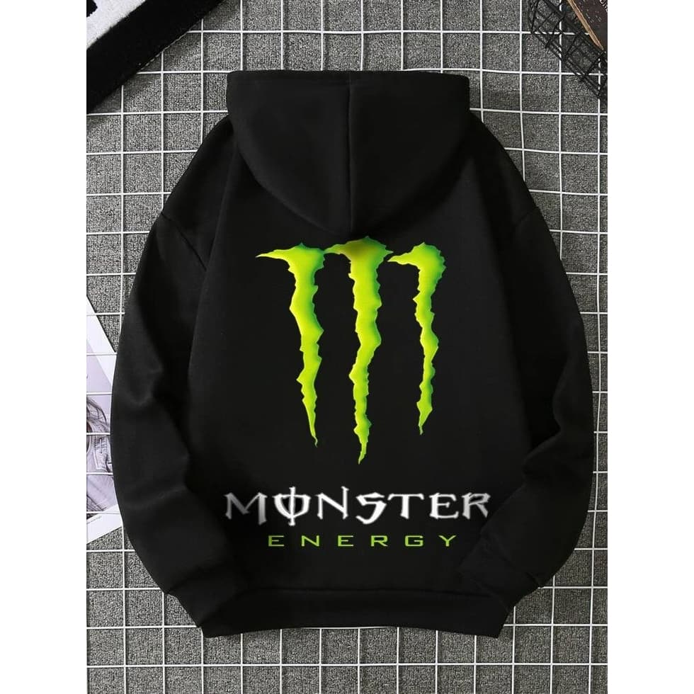 Blusa Moletom Unissex 100% Algodão Energetico Green Monster Energy Frio Inverno Flanelado