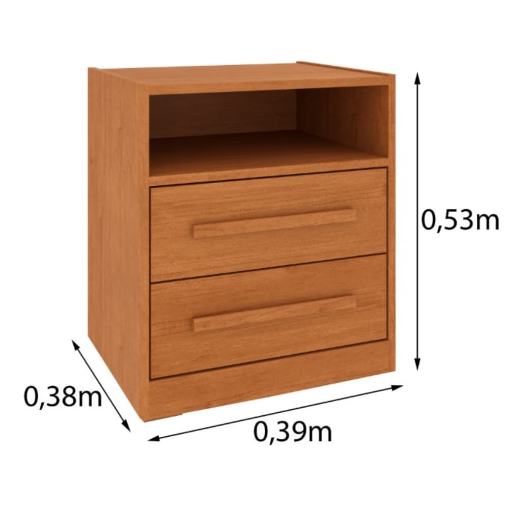 Mesa De Cabeceira Criado Quarto 2 Gavetas Corrediça Telescópica