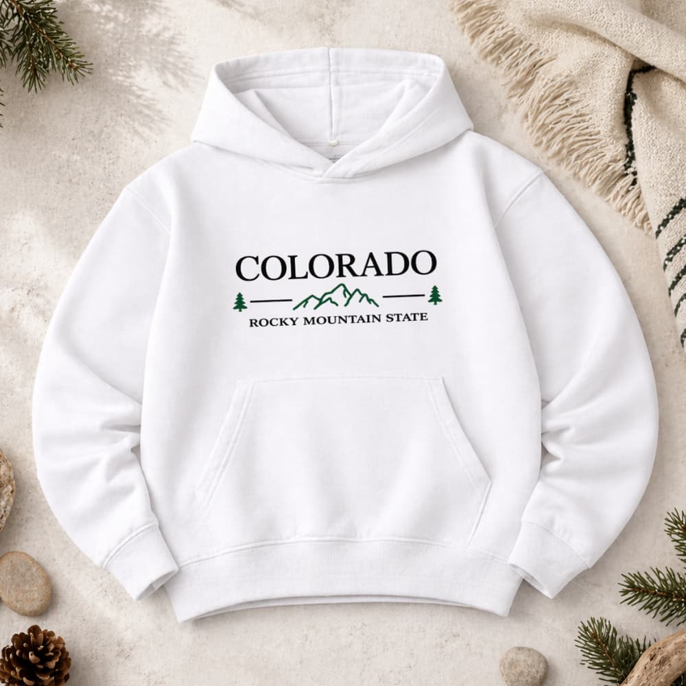 Moletom Adulto Canguru Colorado EUA Unissex Estampado Algodão Inverno Confortável Premium