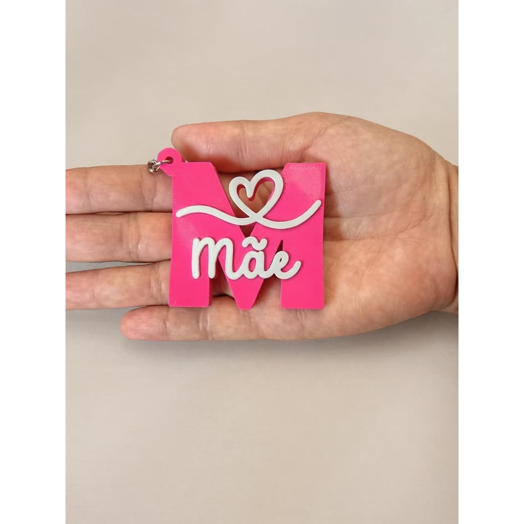 Chaveiro Mãe Rosa com Coração – Lembrancinha Dia das Mães Presente Criativo