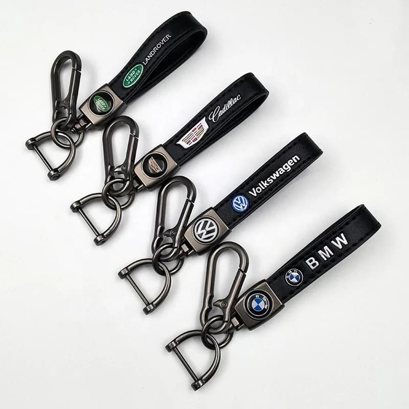Chaveiro de Couro Automotivo Multimarcas Luxo Resistente para Carro Moto Presente Masculino