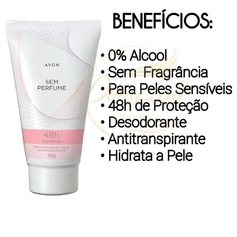 KIT COM  10 DESODORANTE EM CREME SEM PERFUME (EMBALAGEM ANTIGA) - AVON 50G