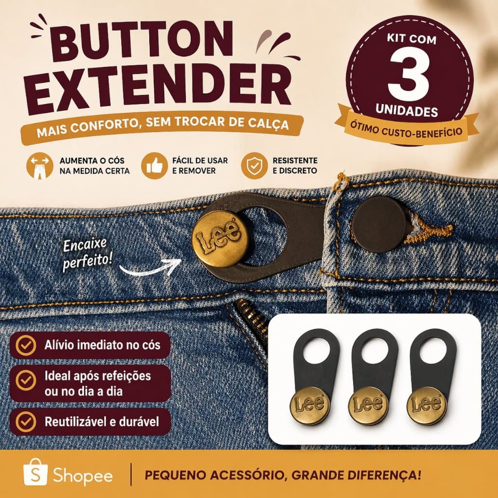 Extensor de Botão de Calças (03 Unidades)