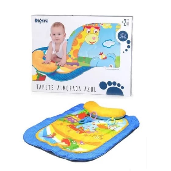 Tapete de atividade Azul 75x60cm Almofada para descanso e brinquedos - Dican