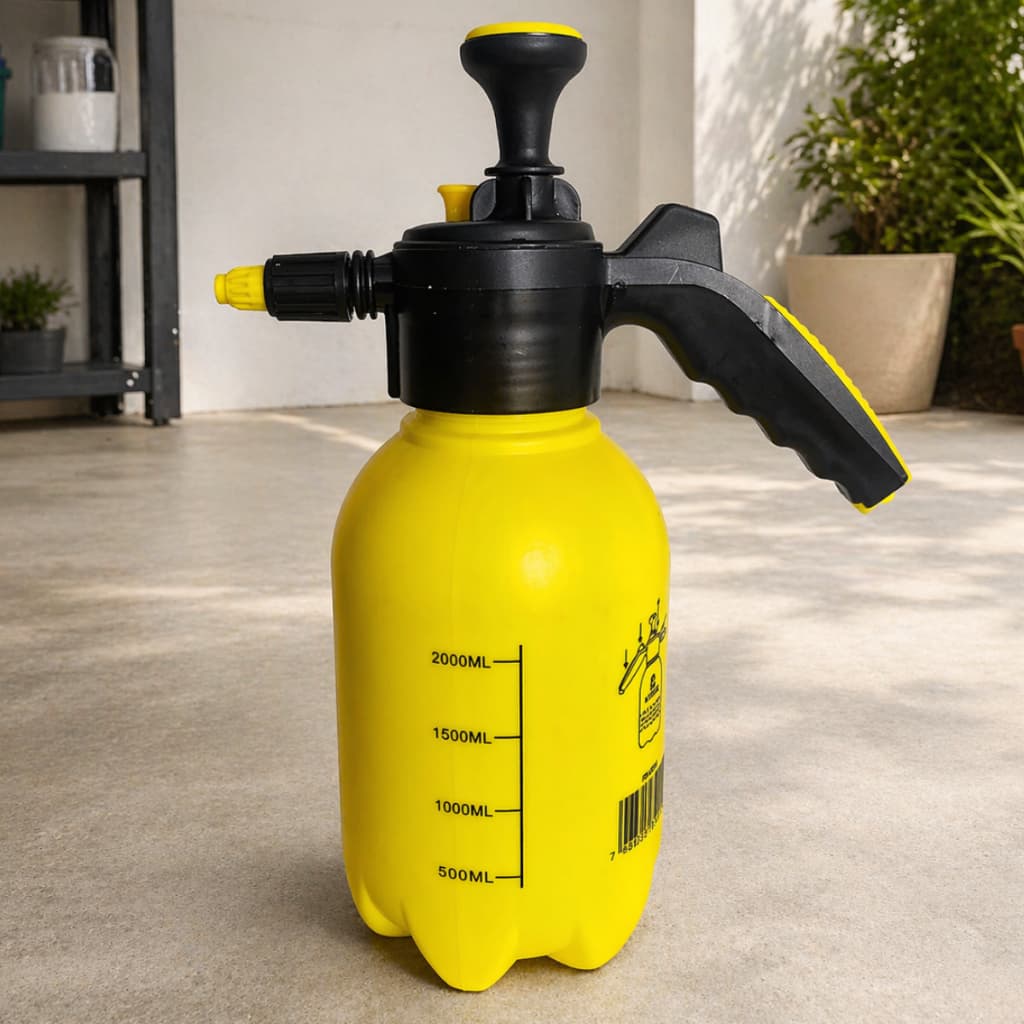 Pulverizador Alta Pressão Manual 2L Borrifador Jardinagem Limpeza Multiuso Cores AMARELO e VERDE