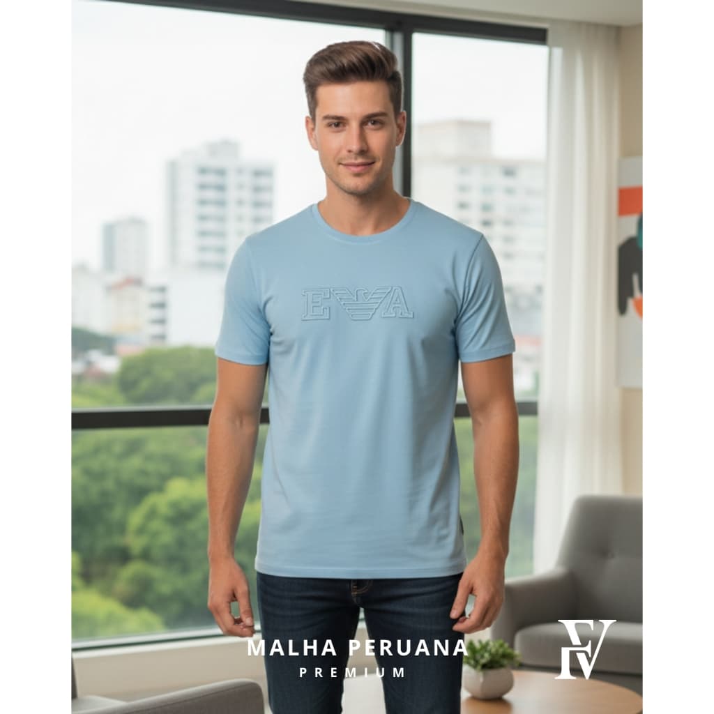 Camiseta M  Malha Peruana Confortável Estilo Casual Qualidade Premium