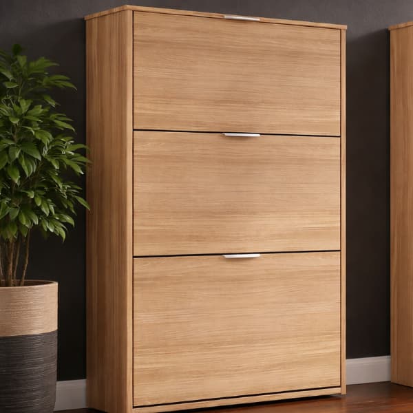 LANÇAMENTO! Sapateira Aconchego 18 Pares 3 Portas Moderna Compacta Organizador para Quarto Sala Entrada Tênis Sandálias