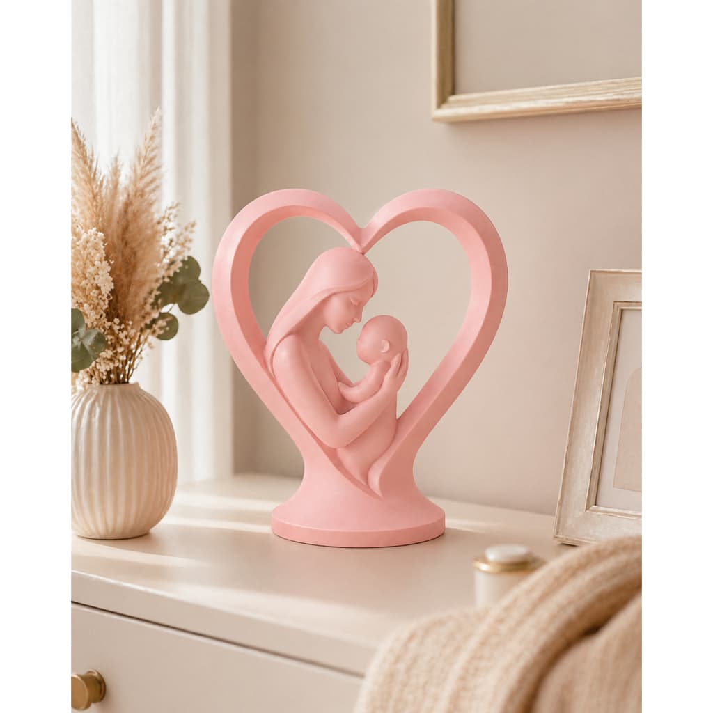 Escultura Amor de Mãe Minimalista Mãe e Filho Decoração Moderna Presente Dia das Mães