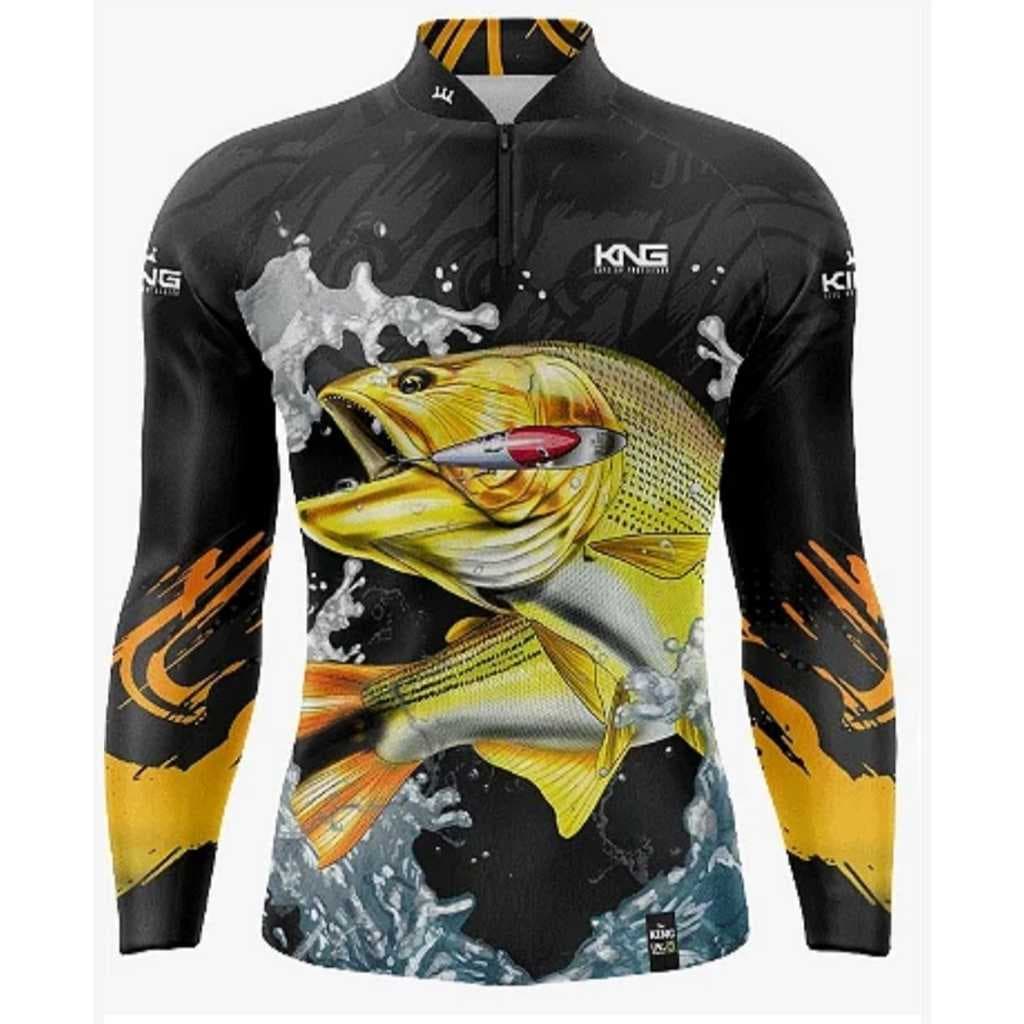 Camisa de pesca manga comprida com proteção solar UV50+