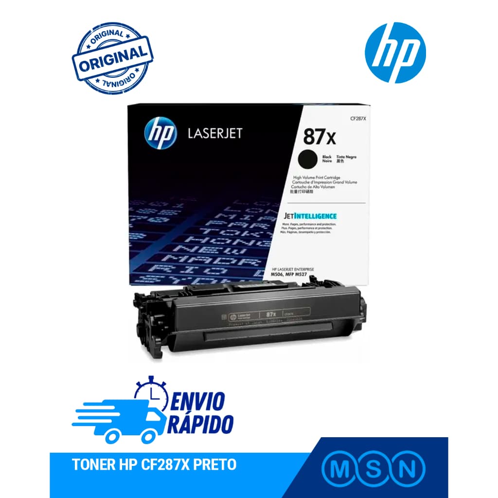 Toner HP CF287X Preto Original 87X Alto Rendimento LaserJet Enterprise