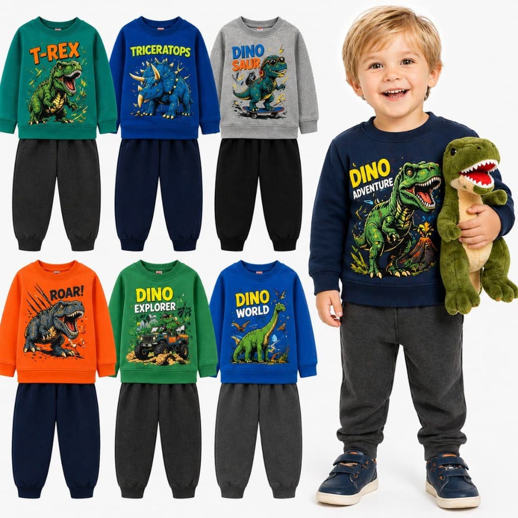 Kit 2 ou 4 Peças Roupa Infantil Menino Inverno Moletom Masculino Flanelado Conjunto de Moletom Bebê Pronta Entrega