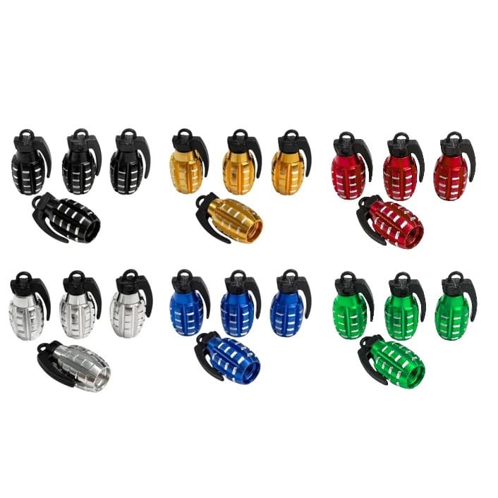 Kit 4 Unidades Tampa de Válvula P/ Pneu de Bicicleta Carro Moto Pisto Bomba Granad4 Várias Cores