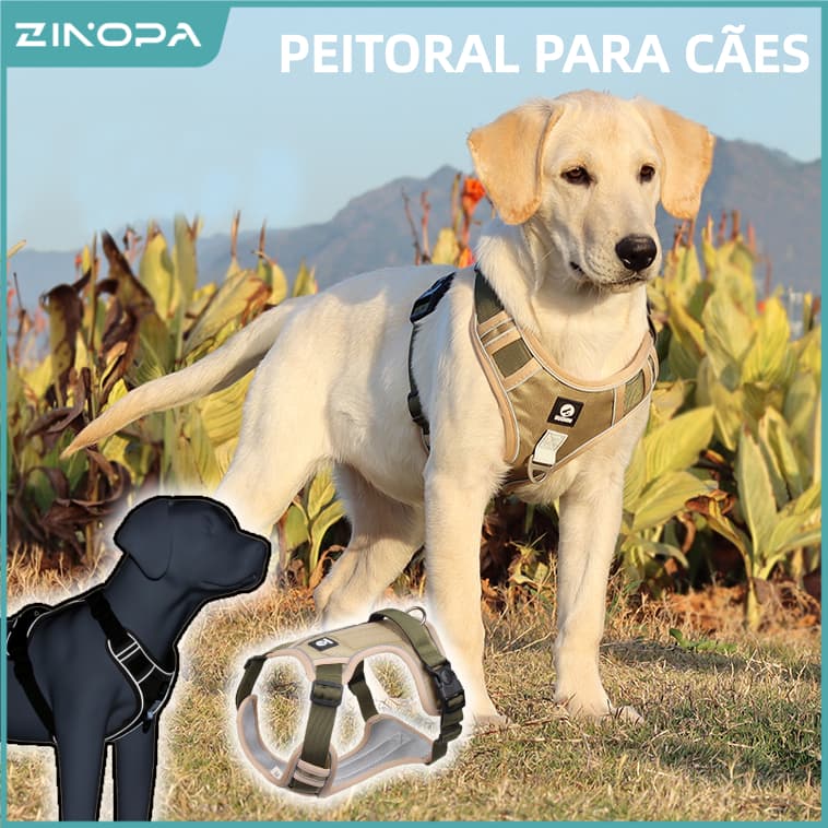 Colete Peitoral Refletivo Ajustável para Cachorros de Médio a Grande Porte