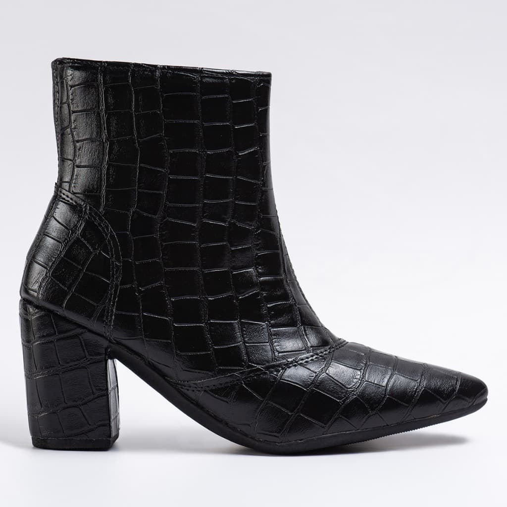 BOTA BICO FINO Feminina Botinha Salto Alto Elegante Botinha Cano Curto Saltinho Bota Inverno Sapato fechado