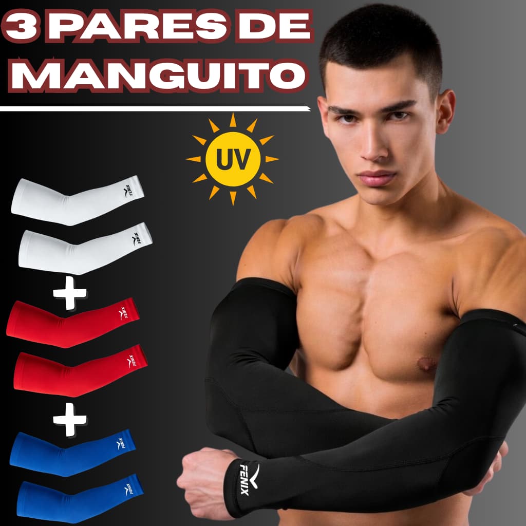 Kit 3 Par Manguito Térmico Proteção Solar UV50+ Segunda Pele uv unissex Manga Longa de Braço