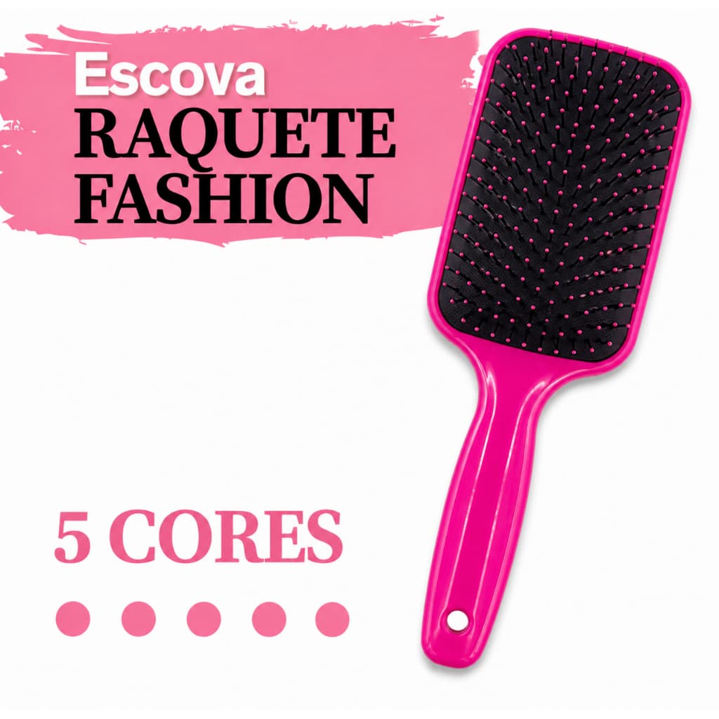 Escova De Cabelo Raquete Desembaraçadora Flex Hair Não Danifica Fios para Todos os Tipos de Cabelo