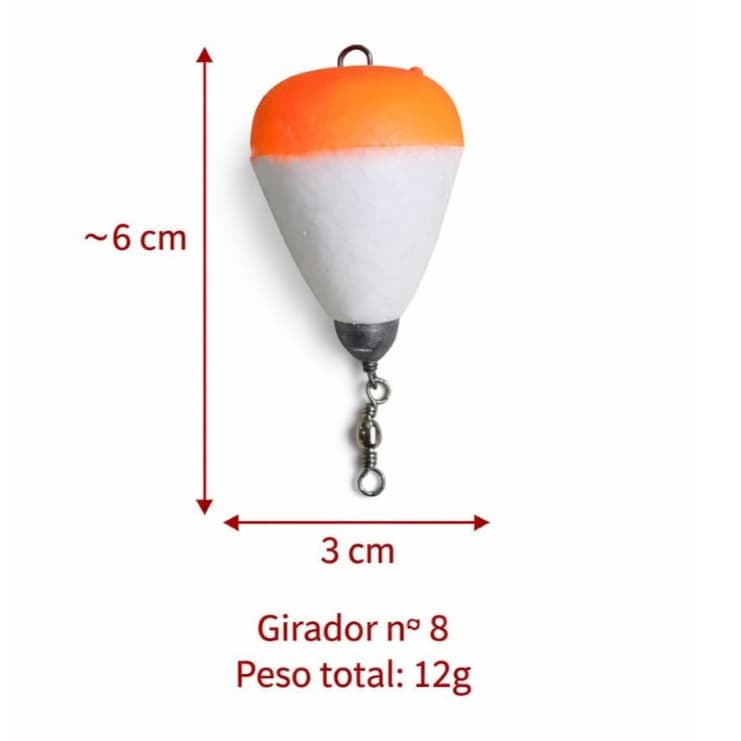 Bóia de Pesca 12g Kit 20pcs N°7 Pesqueiro Arremesso Curto Tamba Pacu Tilapia Traira Pescaria Chicote