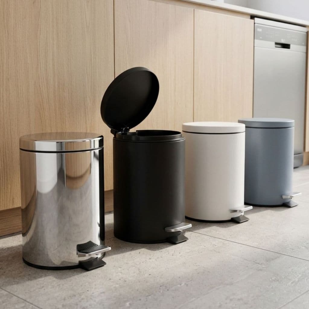 Lixeira Redonda Com Pedal Tampa Aço Resistente Balde Interno Capacidade 3 ou 5 Litros Várias Cores