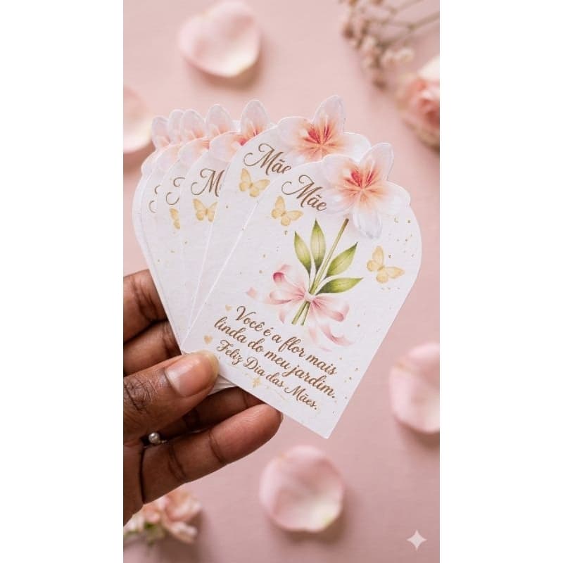 Mini Tags Dia das Mães Personalizado/ 100 unidades / Lembrança Delicada e Encantadora |