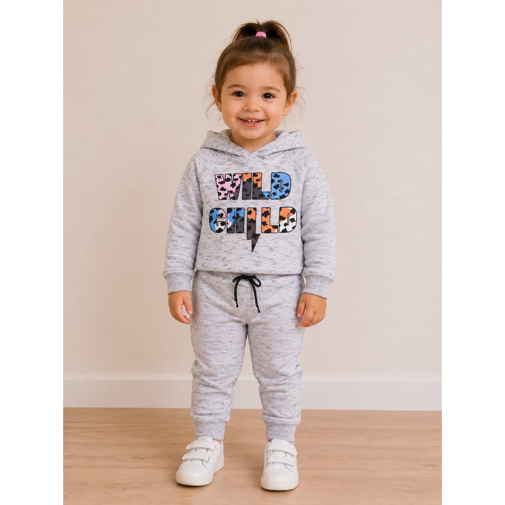 Conjunto De Moletom Infantil Menina Com Capuz 01 Ao 03